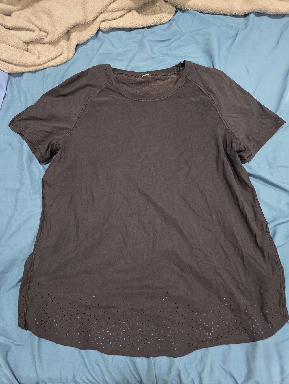 Black lululemon Women's Short-Sleeve Top with Laser-Cut Hem